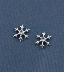 snowflake stud earrings